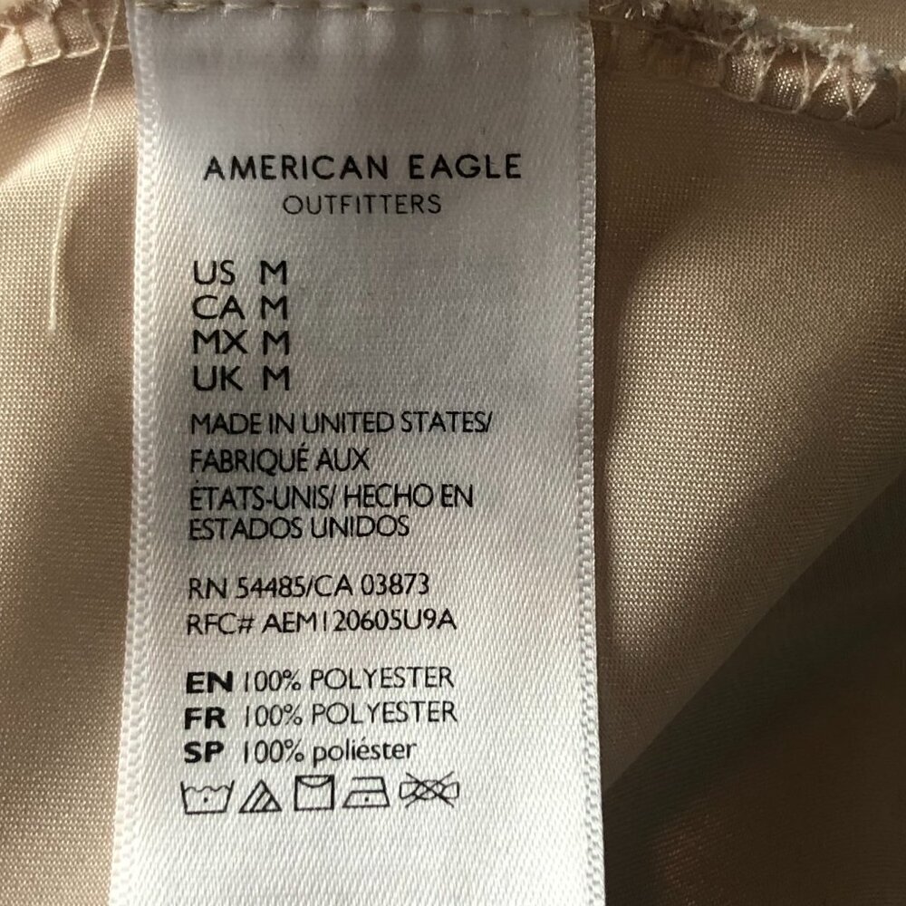 AE Studio American Eagle Satin Cami Tank Top Women's size M Nude Draped Neck - Picture 5 of 6
